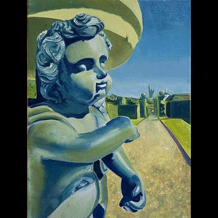 Cupid in the garden at Polesden Lacey in Surrey - thumbnail image