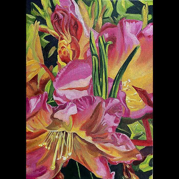 May Flowers, Painting, Oil on canvas, Copyright Farida Khan-Evans