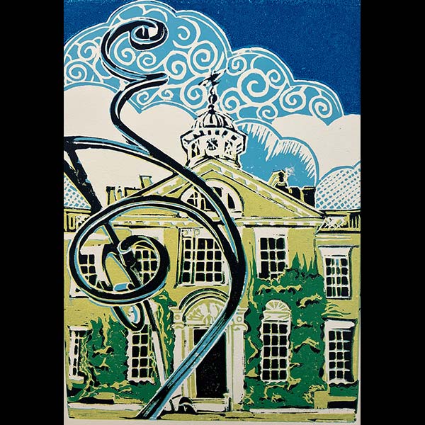Polesden Lacey House, Surrey - linocut