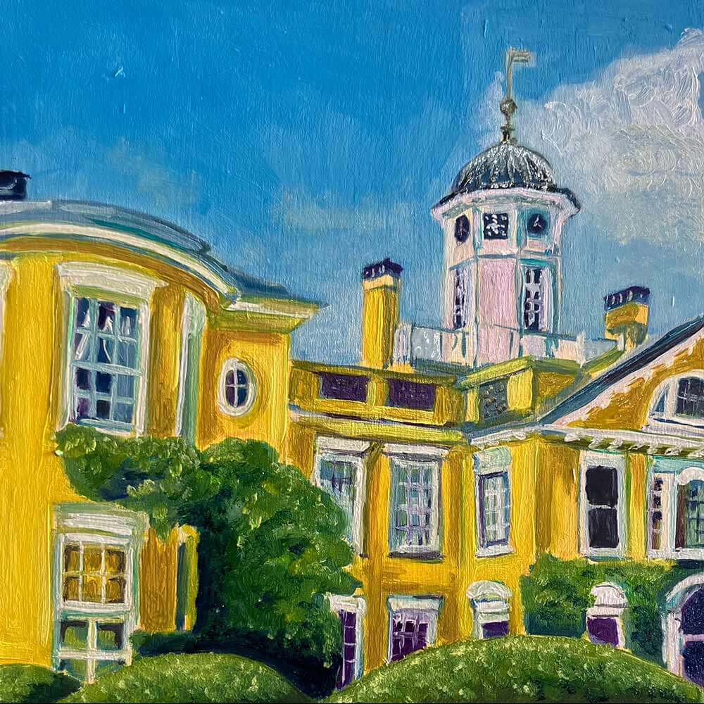 Painting of Polesden Lacey House by Farida Khan-Evans