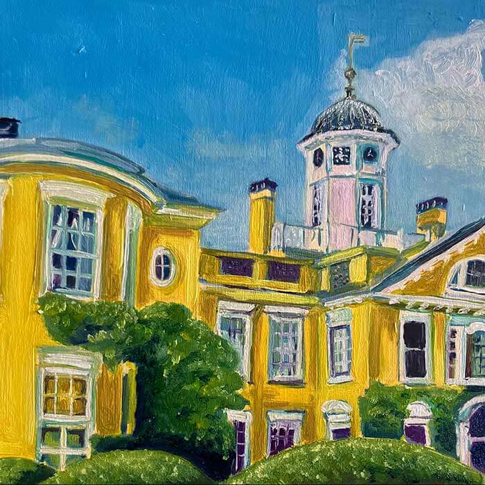 Painting of Polesden Lacey House by Farida Khan-Evans