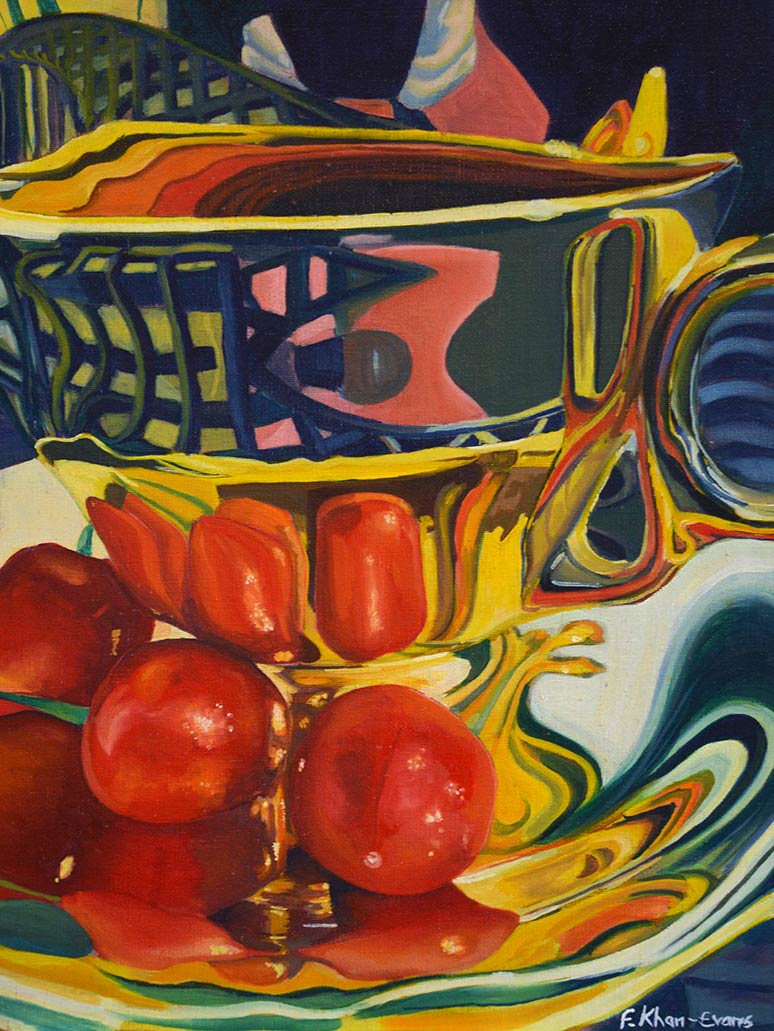 Painting of summer cherries by Farida Khan-Evans